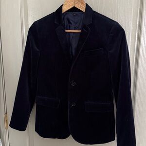 J Crew Navy Blue Boys Velvet Blazer - formal photos Easter Church crewcuts
